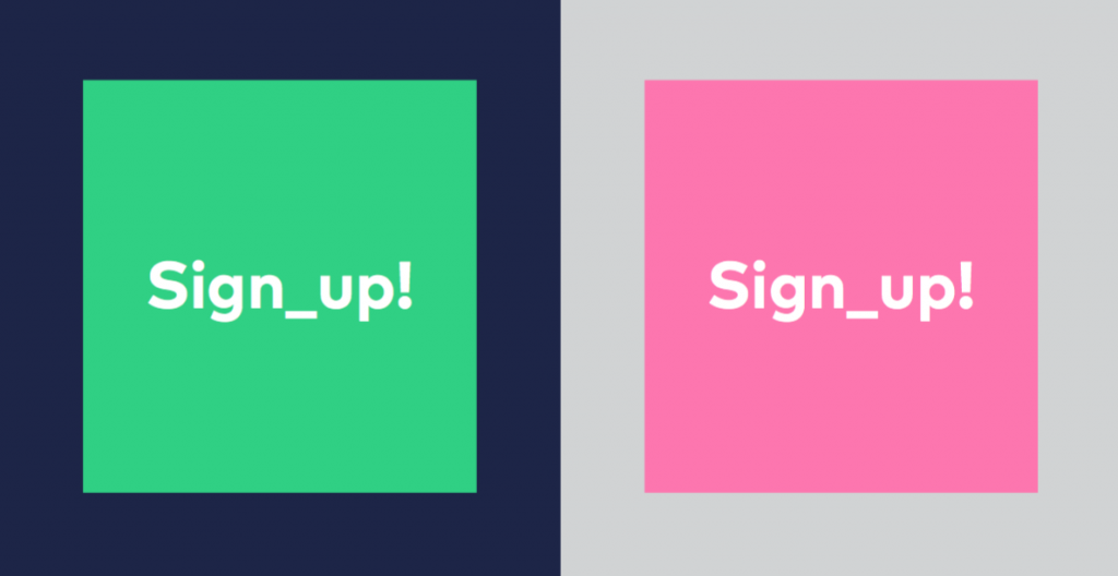 A/B testing sign up button