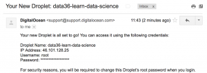 data coding email from digital ocean