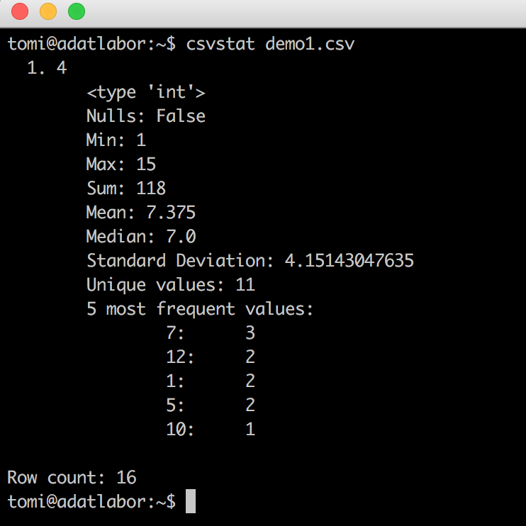 data coding command line bash best practice csvstat