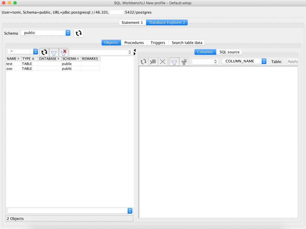 SQL database explorer