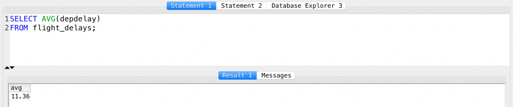 SQL AVG function depdelay