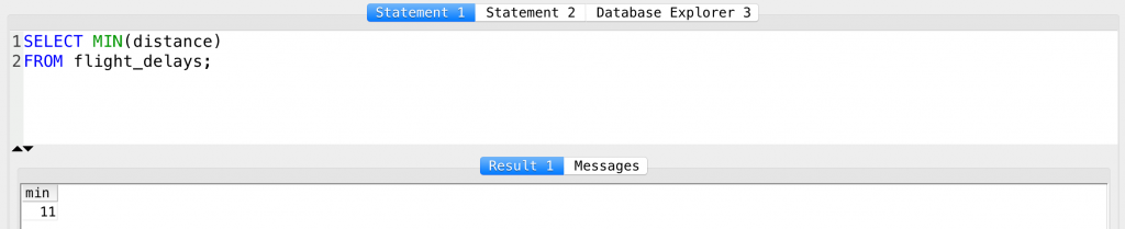 SQL MIN function