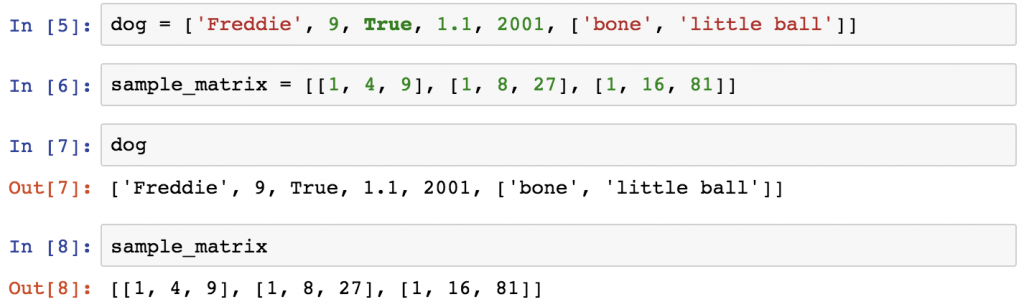 python data structures - python lists