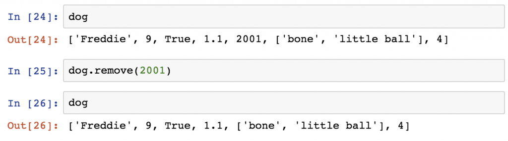 15 - Python functions and methods - remove