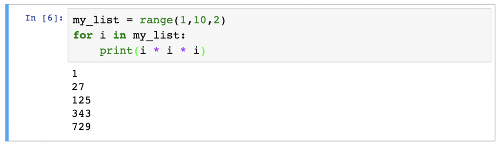 Python For Loops range example 2