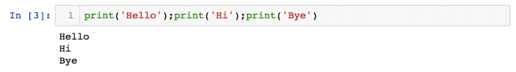 python syntax essentials - multiple statements in a line