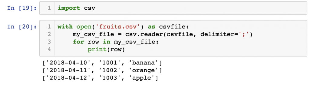 python import statement and built-in modules - csv