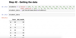 getting the data for linear regression in python