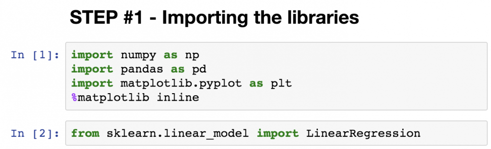 importing the libraries for linear regression in Python sklearn - Data36