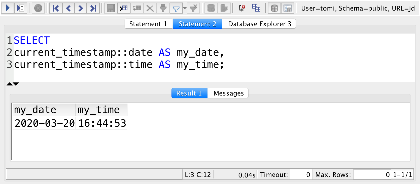 wound stone B.C. SQL current date (and time, month, year, etc.) in postgreSQL
