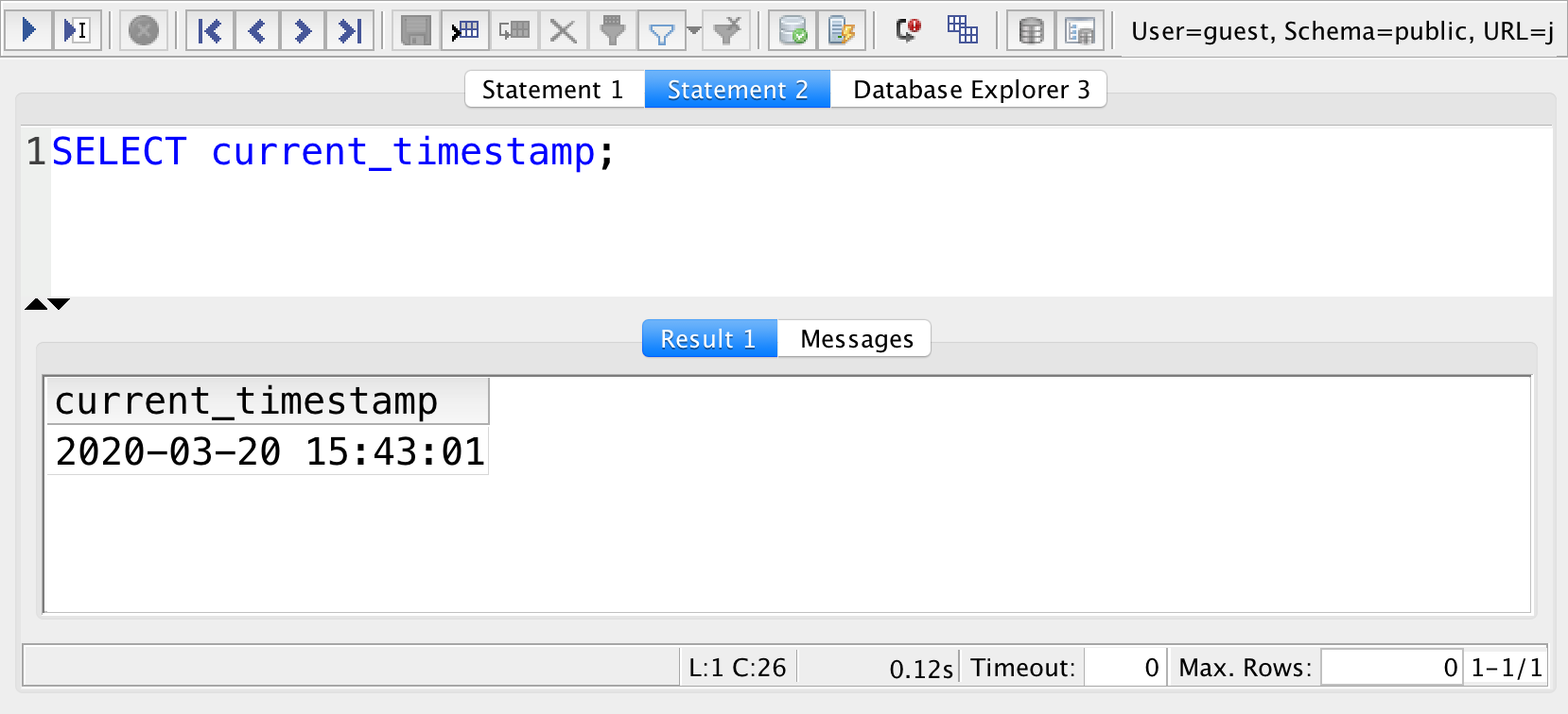 sql current timestamp