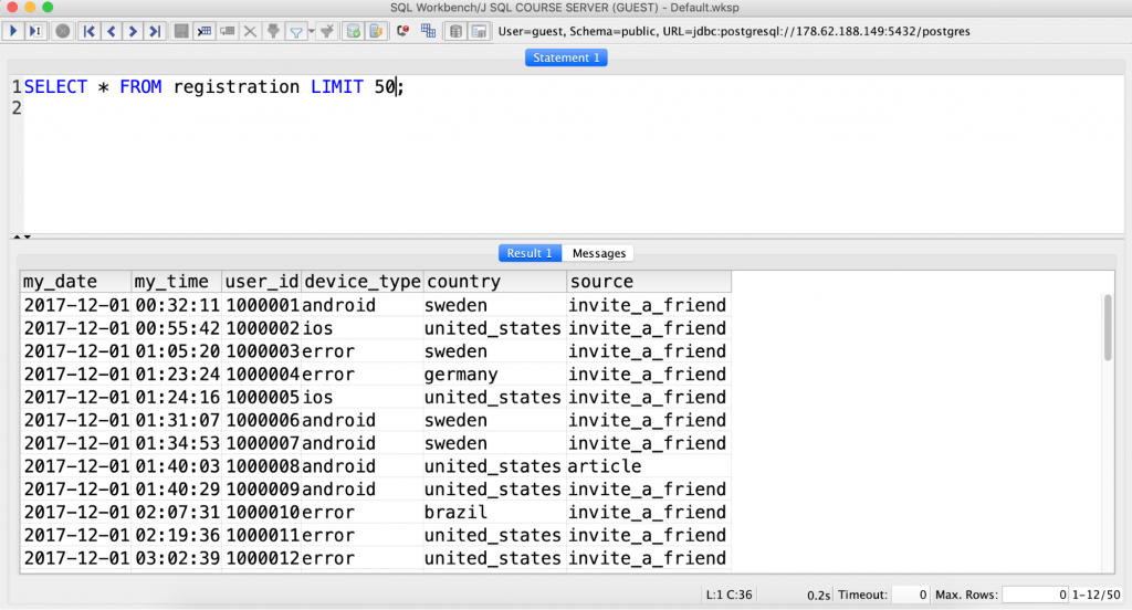 data science setup sql workbench