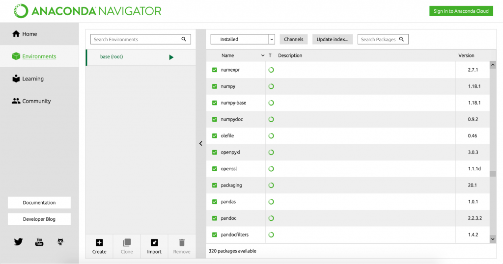 python packages in anaconda