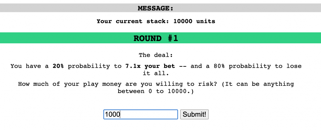 expected value game