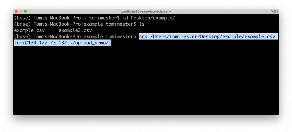 scp command line data files