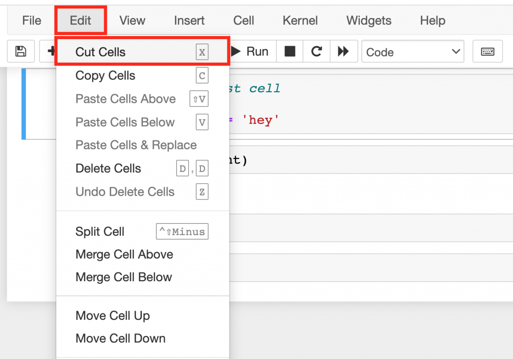 jupyter cut cells paste cells