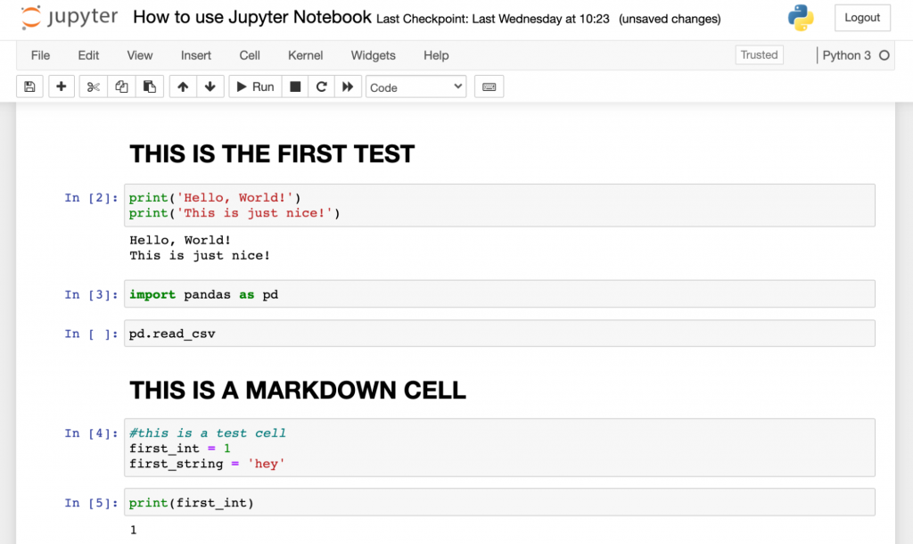 jupyter notebook markdown