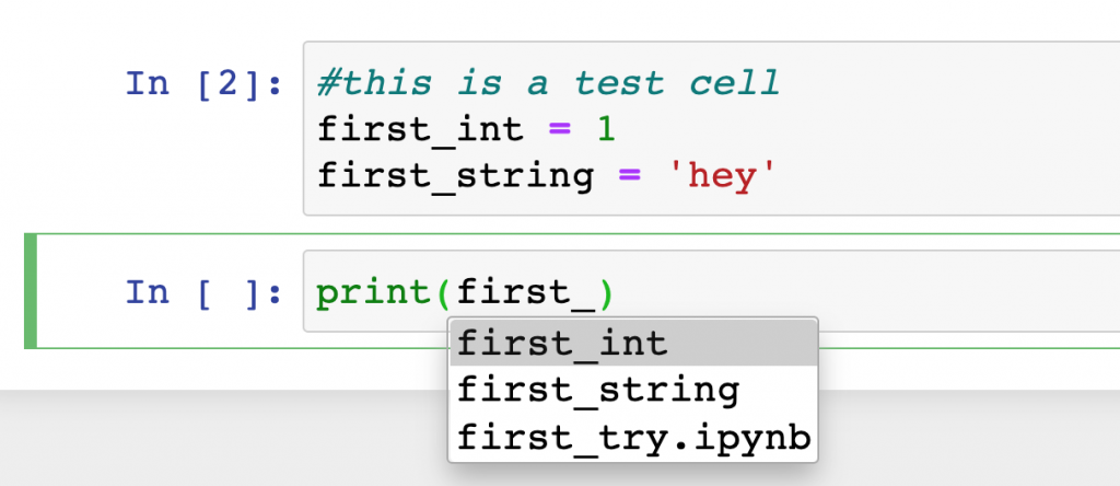 jupyter python notebook autocomplete tab