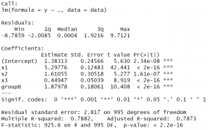 r programming statistics lm function